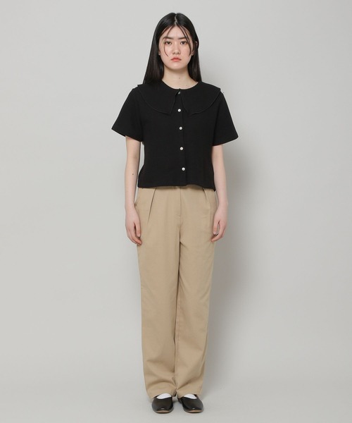 ALAND（エーランド）の「3.3Field Trip／セーラーカラーショートカーディガン　2285608（カーディガン/ボレロ・レディース・アイボリー/ブラック・FREE）」の4枚目の写真