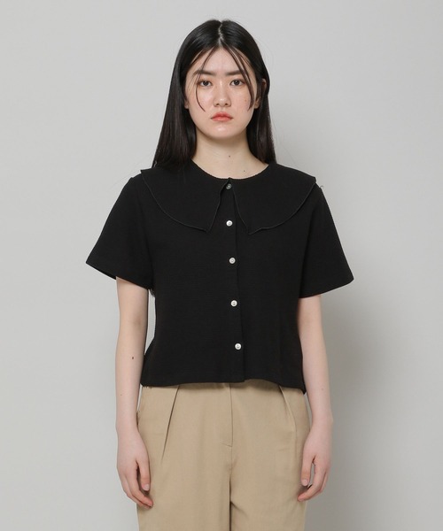 ALAND（エーランド）の「3.3Field Trip／セーラーカラーショートカーディガン　2285608（カーディガン/ボレロ・レディース・アイボリー/ブラック・FREE）」の5枚目の写真