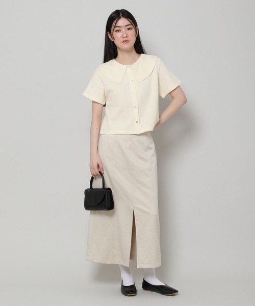 ALAND（エーランド）の「3.3Field Trip／セーラーカラーショートカーディガン　2285608（カーディガン/ボレロ・レディース・アイボリー/ブラック・FREE）」の6枚目の写真