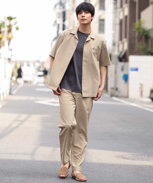 a.v.v（アーヴェヴェ）の「【S-XXL/速乾】リライト オープンカラーシャツ（シャツ/ブラウス・メンズ・ブルー/ベージュ/チャコールグレー・46/48/52/44/50）」の5枚目の写真