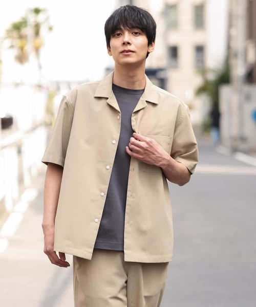 a.v.v（アーヴェヴェ）の「【S-XXL/速乾】リライト オープンカラーシャツ（シャツ/ブラウス・メンズ・ブルー/ベージュ/チャコールグレー・46/48/52/44/50）」の17枚目の写真