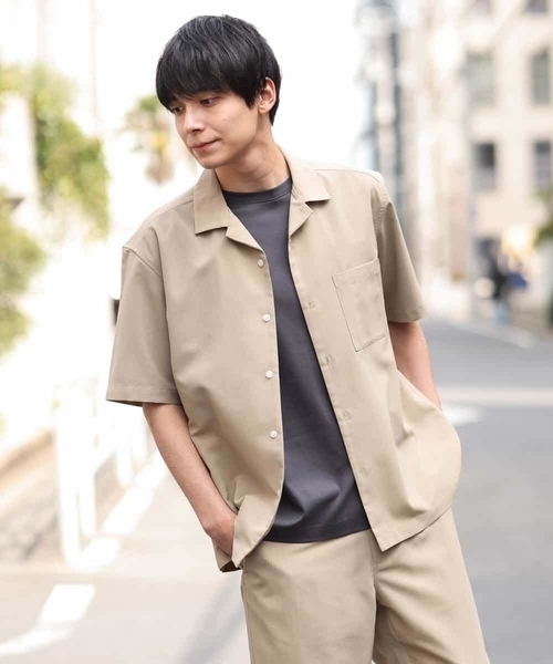 a.v.v（アーヴェヴェ）の「【S-XXL/速乾】リライト オープンカラーシャツ（シャツ/ブラウス・メンズ・ブルー/ベージュ/チャコールグレー・46/48/52/44/50）」の18枚目の写真