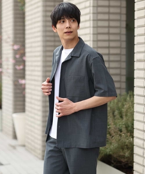 a.v.v（アーヴェヴェ）の「【S-XXL/速乾】リライト オープンカラーシャツ（シャツ/ブラウス・メンズ・ブルー/ベージュ/チャコールグレー・46/48/52/44/50）」の19枚目の写真