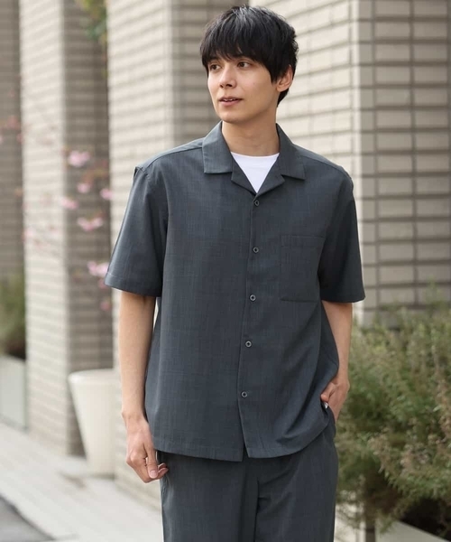 a.v.v（アーヴェヴェ）の「【S-XXL/速乾】リライト オープンカラーシャツ（シャツ/ブラウス・メンズ・ブルー/ベージュ/チャコールグレー・46/48/52/44/50）」の20枚目の写真