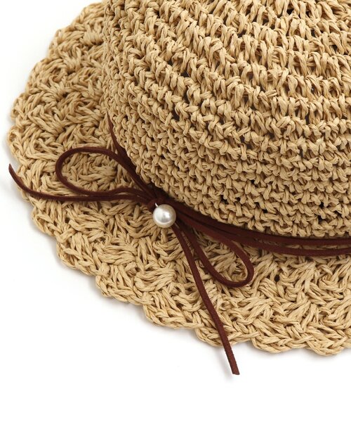 apres les cours（アプレレクール）の「パールリボン付きおりたたみハット（ハット・キッズ・アイボリー/ベージュ・58/50/54）」の19枚目の写真