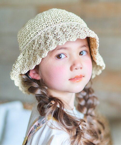 apres les cours（アプレレクール）の「パールリボン付きおりたたみハット（ハット・キッズ・アイボリー/ベージュ・58/50/54）」の22枚目の写真