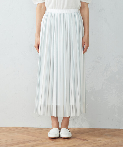 COMME CA ISM(コムサイズム)の「ストライプ プリーツスカート(スカート・レディース・ホワイト系/チャコール・SMALL/MEDIUM/LARGE)」の8枚目の写真