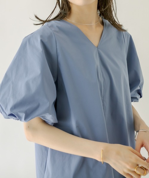 mystic（ミスティック）の「バルーンスリーブワンピース（ワンピース・レディース・ブラック/オフホワイト/ブルー・1/2）」の4枚目の写真