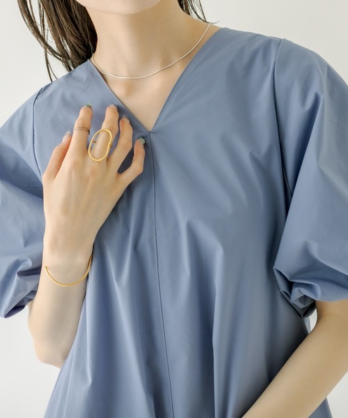 mystic（ミスティック）の「バルーンスリーブワンピース（ワンピース・レディース・ブラック/オフホワイト/ブルー・1/2）」の5枚目の写真