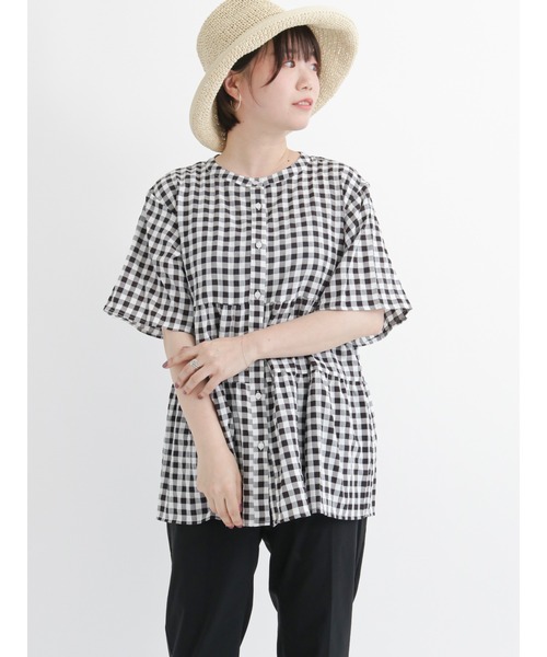 Lugnoncure（ルノンキュール）の「ティアードブラウス（シャツ/ブラウス・レディース・ホワイト/ブラック/オフホワイト/ブルー・ﾌﾘ-）」の2枚目の写真