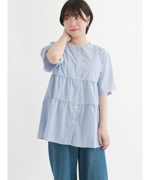 Lugnoncure（ルノンキュール）の「ティアードブラウス（シャツ/ブラウス・レディース・ホワイト/ブラック/オフホワイト/ブルー・ﾌﾘ-）」の4枚目の写真