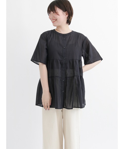 Lugnoncure（ルノンキュール）の「ティアードブラウス（シャツ/ブラウス・レディース・ホワイト/ブラック/オフホワイト/ブルー・ﾌﾘ-）」の3枚目の写真