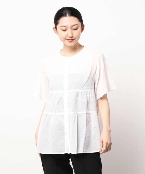 Lugnoncure（ルノンキュール）の「ティアードブラウス（シャツ/ブラウス・レディース・ホワイト/ブラック/オフホワイト/ブルー・ﾌﾘ-）」の21枚目の写真