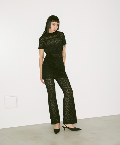 FEKETE（フェケテ）の「LACE HI-NECK MINI DRESS (SET-UP