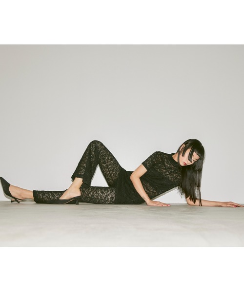 FEKETE（フェケテ）の「LACE HI-NECK MINI DRESS (SET-UP
