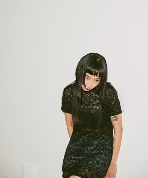 FEKETE（フェケテ）の「LACE HI-NECK MINI DRESS (SET-UP