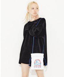 X-girl | X-GIRL GARDEN DRAWSTRING BAG/ベロア/巾着 ミニショルダーバッグ(ショルダーバッグ)