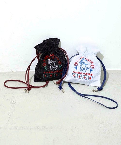 巾着ショルダー♡女の子 X-girl（エックスガール）の「X-GIRL GARDEN DRAWSTRING BAG