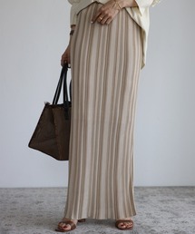 Bonjour Sagan | 【2022 S/S 新作】ストライプニットロングスカート(スカート)