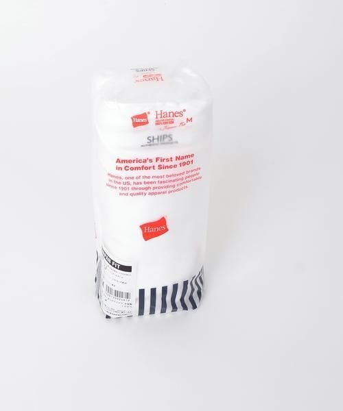 SHIPS（シップス）の「Hanes×SHIPS AUTHENTIC PRODUCTS: Tシャツ Japan Fit（2枚組）（Tシャツ/カットソー・メンズ・ホワイト・SMALL/X-LARGE/MEDIUM/LARGE）」の4枚目の写真