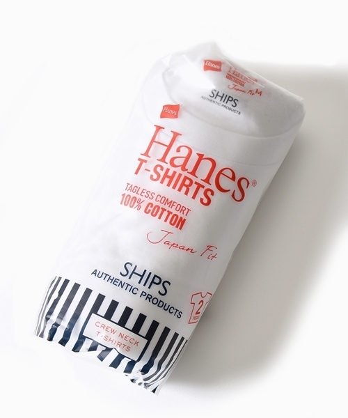 SHIPS（シップス）の「Hanes×SHIPS AUTHENTIC PRODUCTS: Tシャツ Japan Fit（2枚組）（Tシャツ/カットソー・メンズ・ホワイト・SMALL/X-LARGE/MEDIUM/LARGE）」の12枚目の写真