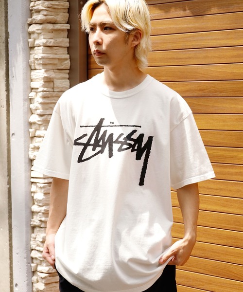 Stussy ホワイト　tシャツL Stussy ホワイト Tシャツ Lサイズ - メルカリ
