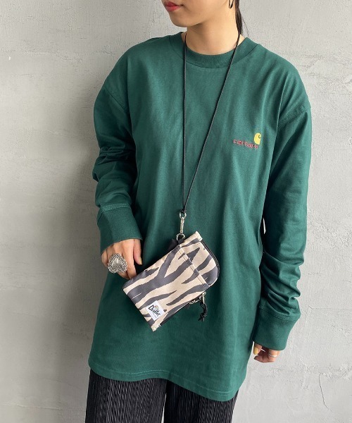 Carhartt WIP（カーハートダブリューアイピー）の「[carhartt WIP/カーハートダブリューアイピー] AMERICAN SCRIPT ワンポイントロゴ刺繍ロンT（Tシャツ/カットソー・レディース・ブラック/グリーン/ホワイト/ダークグリーン・L/M/XS/S/XL）」の4枚目の写真