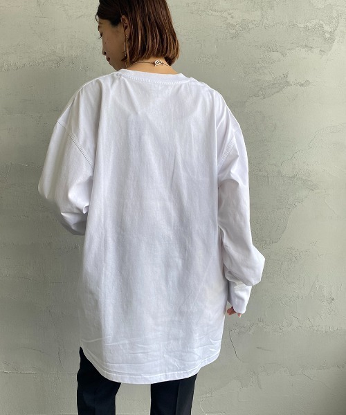Carhartt WIP（カーハートダブリューアイピー）の「[carhartt WIP/カーハートダブリューアイピー] AMERICAN SCRIPT ワンポイントロゴ刺繍ロンT（Tシャツ/カットソー・レディース・ブラック/グリーン/ホワイト/ダークグリーン・L/M/XS/S/XL）」の7枚目の写真