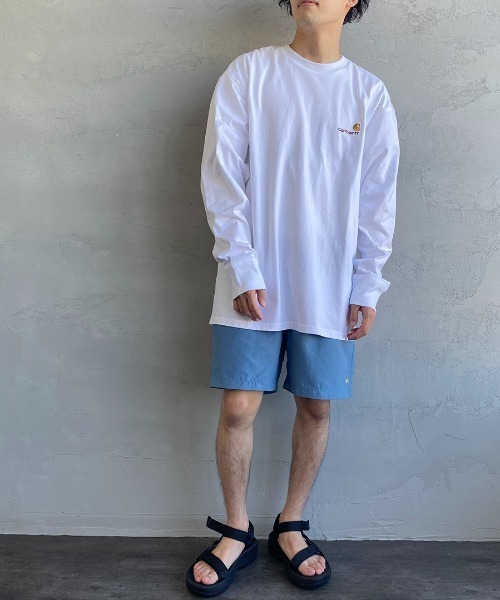 Carhartt WIP（カーハートダブリューアイピー）の「[carhartt WIP/カーハートダブリューアイピー] AMERICAN SCRIPT ワンポイントロゴ刺繍ロンT（Tシャツ/カットソー・レディース・ブラック/グリーン/ホワイト/ダークグリーン・L/M/XS/S/XL）」の21枚目の写真