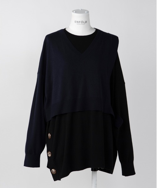 ENFOLD（エンフォルド）の「アシンメレイヤードニットプルオーバー
