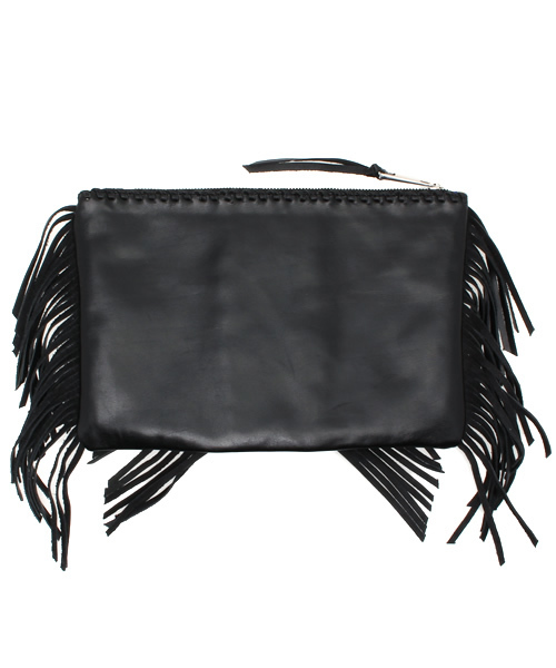 SLY（スライ）の「フリンジレザーCLUTCH BAG（ショルダーバッグ・レディース・ブラック/イエロー・FREE）」の3枚目の写真