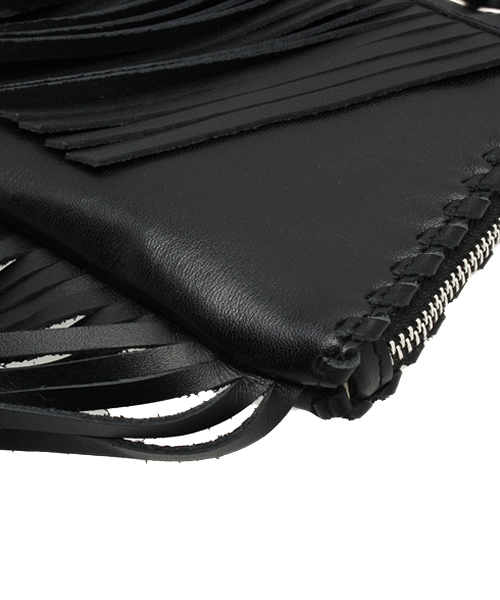 SLY（スライ）の「フリンジレザーCLUTCH BAG（ショルダーバッグ・レディース・ブラック/イエロー・FREE）」の4枚目の写真