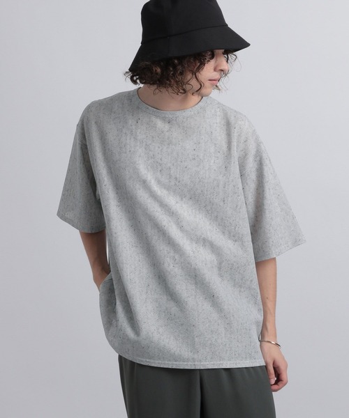 HARE（ハレ）の「メランジラッセルカットソー(HARE)（Tシャツ/カットソー・メンズ・ブラック/グレー/ブラウン・FREE）」の4枚目の写真