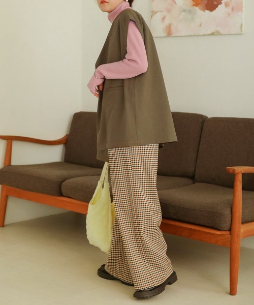 Bab(バブ)の「【セットアップ可能】ノーカラーベスト(ベスト・レディース・ベージュ/カーキ/ブラック・M)」の14枚目の写真