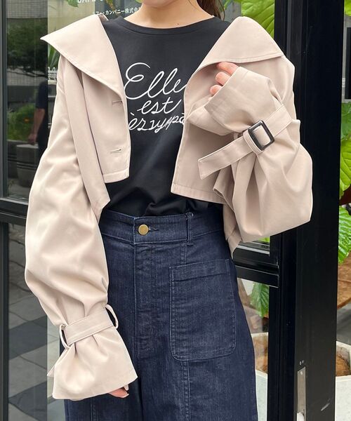 MAJESTIC LEGON（マジェスティックレゴン）の「クラシックショートトレンチコート（トレンチコート・レディース・ブラック/ベージュ/ブラウン・SMALL/MEDIUM）」の10枚目の写真