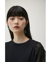 AZUL by moussy | ASYMMETRY MARBLE EARRINGS/アシンメトリーマーブルイヤリング(ピアス（両耳用）)