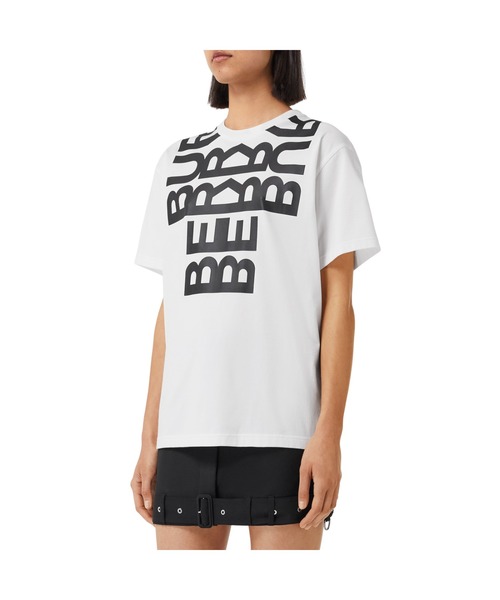 BURBERRY（バーバリー）の「ロゴプリント コットン オーバーサイズTシャツ（Tシャツ/カットソー・レディース・ホワイト×ブラック・S/M/L/XS/XXS）」の4枚目の写真