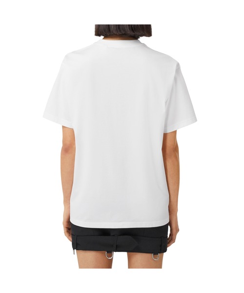 BURBERRY（バーバリー）の「ロゴプリント コットン オーバーサイズTシャツ（Tシャツ/カットソー・レディース・ホワイト×ブラック・S/M/L/XS/XXS）」の3枚目の写真
