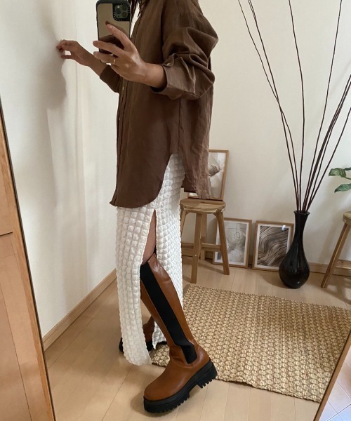 AMAIL(アマイル)の「Pocopon skirt(スカート・レディース・ホワイト/ブラック/グリーン・FREE)」の21枚目の写真