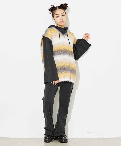 X-girl（エックスガール）の「SWEAT FLARE PANTS（スウェットパンツ・レディース・アッシュ/ブラウン/チャコール・M/S）」の8枚目の写真