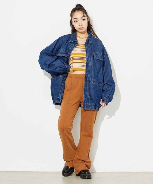 X-girl（エックスガール）の「SWEAT FLARE PANTS（スウェットパンツ・レディース・アッシュ/ブラウン/チャコール・M/S）」の10枚目の写真