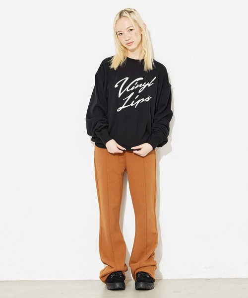 X-girl（エックスガール）の「SWEAT FLARE PANTS（スウェットパンツ・レディース・アッシュ/ブラウン/チャコール・M/S）」の12枚目の写真