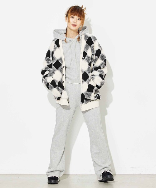 X-girl（エックスガール）の「SWEAT FLARE PANTS（スウェットパンツ・レディース・アッシュ/ブラウン/チャコール・M/S）」の14枚目の写真