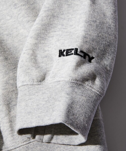 FREAK'S STORE（フリークスストア）の「WEB限定 KELTY×FREAK'S STORE/ケルティ 別注 ワンポイント ヴィンテージロゴ プルオーバーパーカー/フーディー/ビッグシルエット（パーカー・メンズ・ブラック/ダークグリーン/グレー/オフホワイト/グレイッシュブルー・SMALL/MEDIUM/LARGE/X-LARGE）」の10枚目の写真