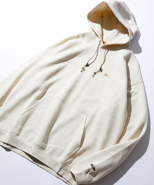 FREAK'S STORE（フリークスストア）の「WEB限定 KELTY×FREAK'S STORE/ケルティ 別注 ワンポイント ヴィンテージロゴ プルオーバーパーカー/フーディー/ビッグシルエット（パーカー・メンズ・ブラック/ダークグリーン/グレー/オフホワイト/グレイッシュブルー・SMALL/MEDIUM/LARGE/X-LARGE）」の14枚目の写真