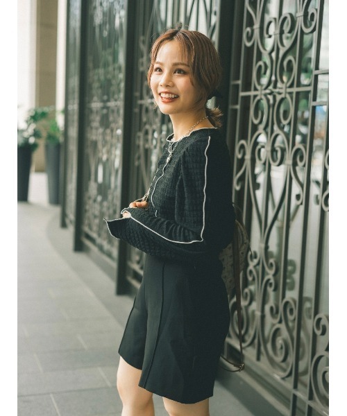 JUMELLE(ジュメロ)の「リップルライントップ(Tシャツ/カットソー・レディース・ブラック/アイボリー・FREE)」の16枚目の写真