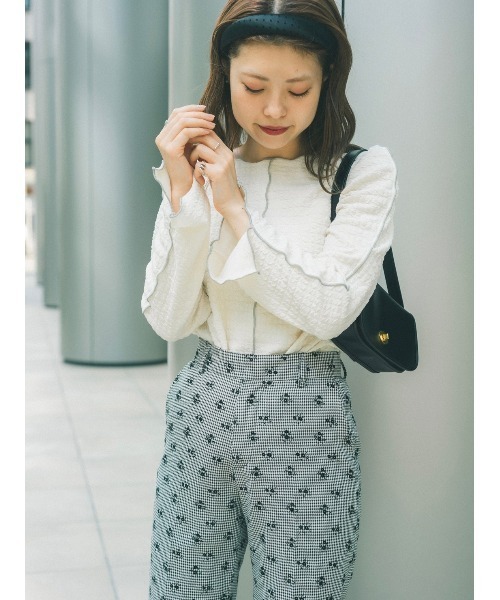 JUMELLE(ジュメロ)の「リップルライントップ(Tシャツ/カットソー・レディース・ブラック/アイボリー・FREE)」の19枚目の写真