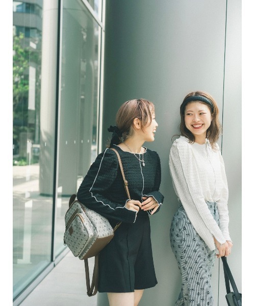 JUMELLE(ジュメロ)の「リップルライントップ(Tシャツ/カットソー・レディース・ブラック/アイボリー・FREE)」の14枚目の写真