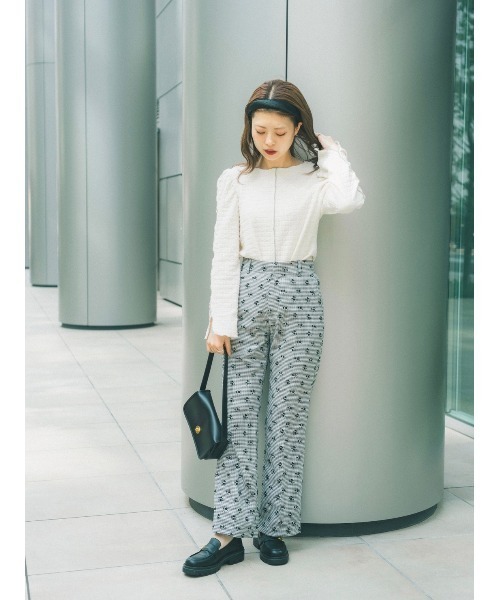 JUMELLE(ジュメロ)の「リップルライントップ(Tシャツ/カットソー・レディース・ブラック/アイボリー・FREE)」の9枚目の写真