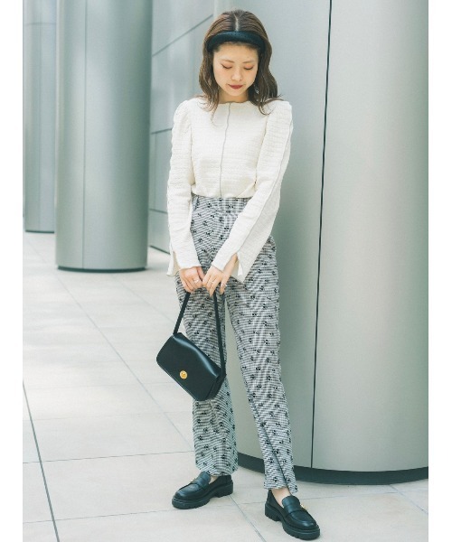 JUMELLE(ジュメロ)の「リップルライントップ(Tシャツ/カットソー・レディース・ブラック/アイボリー・FREE)」の20枚目の写真